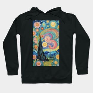 Starry Night Dreamscape: Van Gogh-Inspired Landscape Hoodie